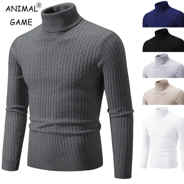 Men's High Neck Wool Sweater